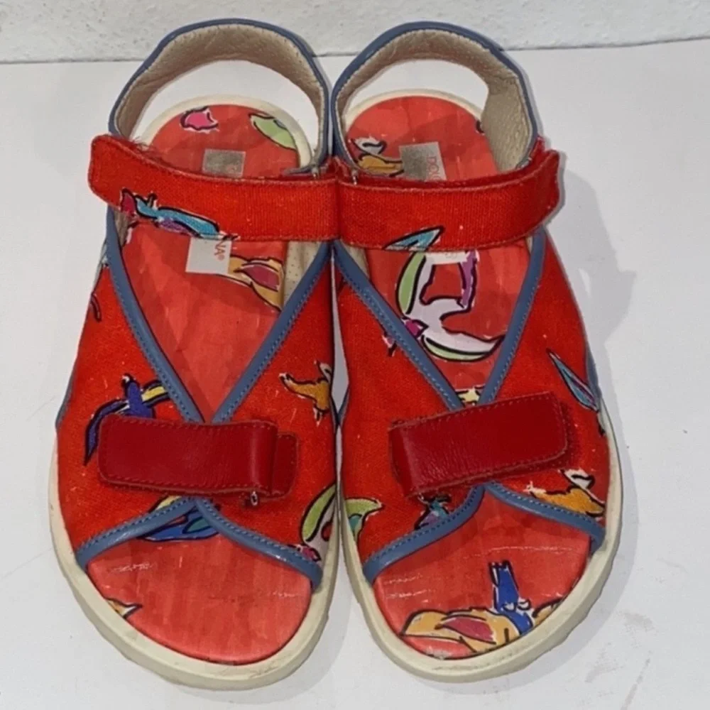Authentic Dolce & Gabbana luxury designer leather & canvas boys sandals sz 3